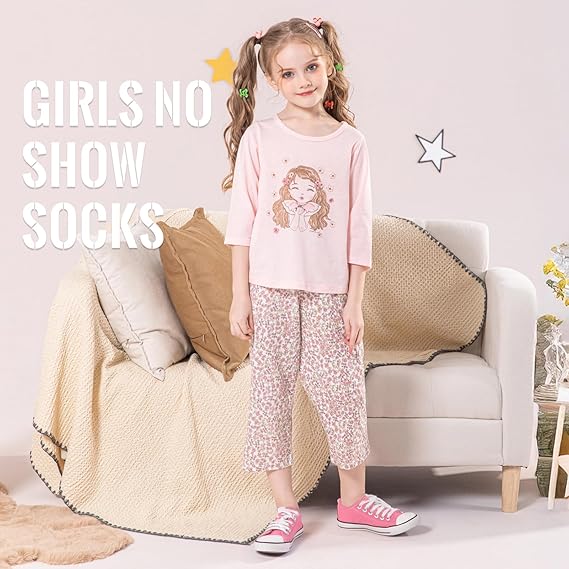 No Show Socks Cotton Non Slip Mesh Low Cut Ankle Invisible Kids Socks With Grips