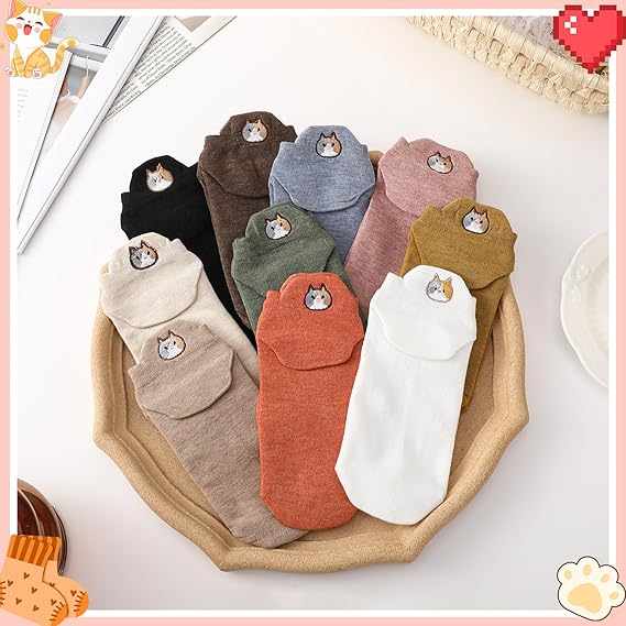 Women Cute Ankle Socks Funny Smile/Animal/Cat Socks Comfort Cotton