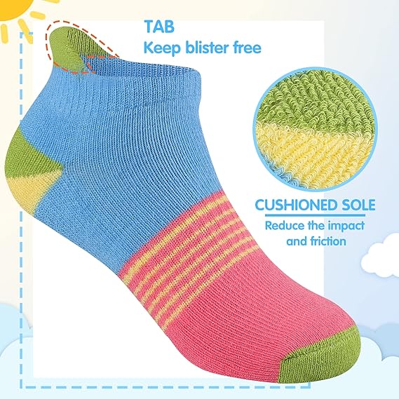 Ankle Athletic Cotton Short Socks With Cushioned Sole