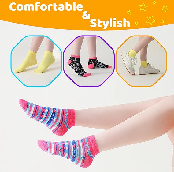 Womens Ankle Socks, Low Cut Colorful Fun Athletic Casual