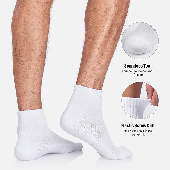 Calcetines deportivos de cuarto de largo | Calcetines de rendimiento con soporte de tobillo