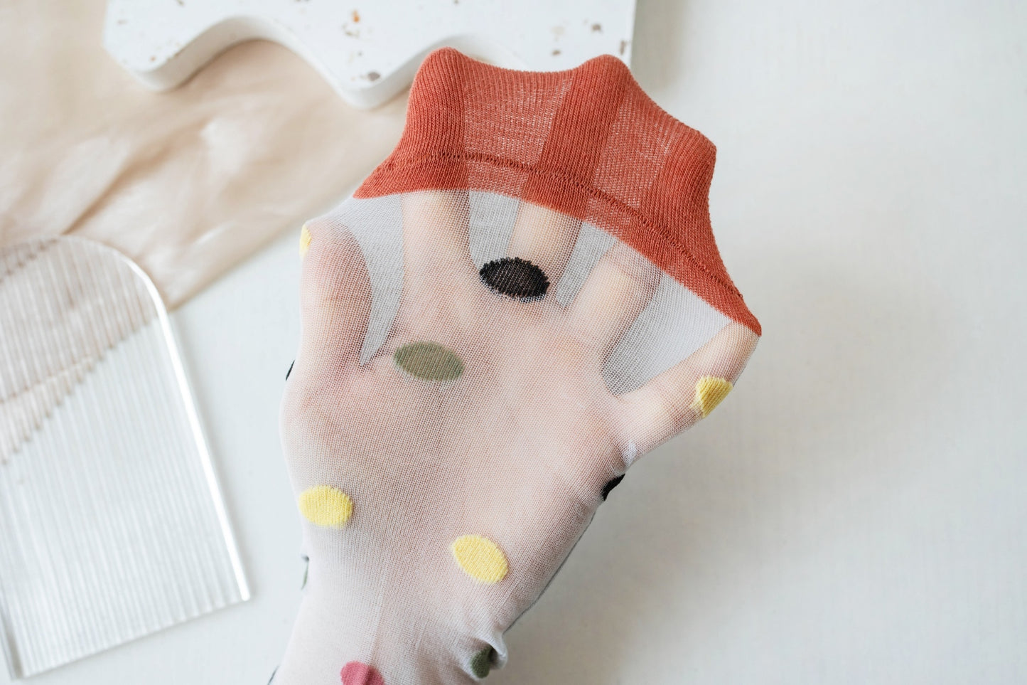 Women's Quarter Sock With Colorful dots