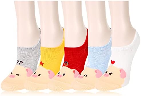 No Show Socks Novelty Cat Dog Socks Girl Cute Animal Pattern Low Cut Socks Non Slip Christmas Gifts
