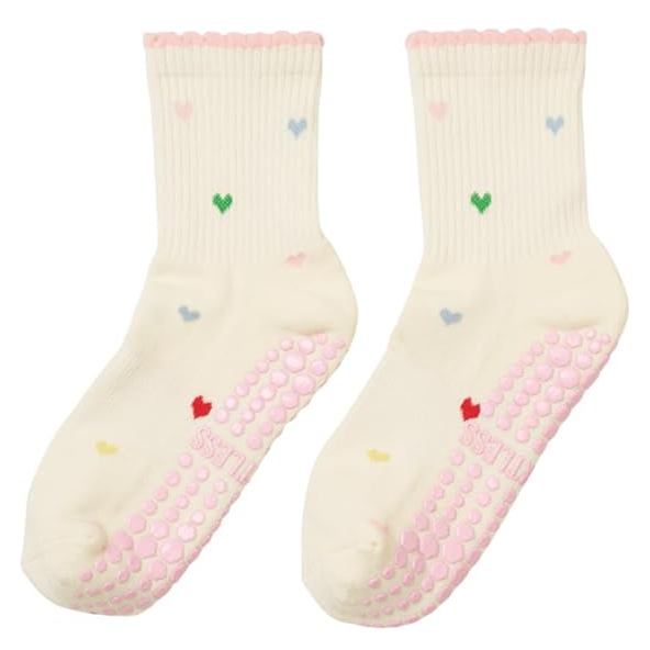 Half Calf Grip Socks, Cute Fruit Pilates Socks, Ruffle Socks, Non-Slip for Barre Yoga