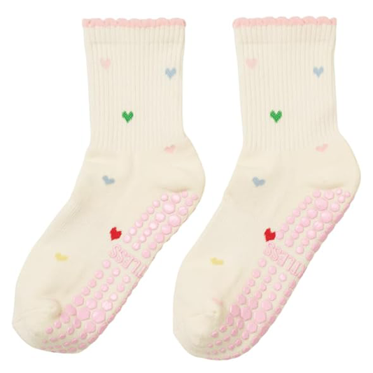 Half Calf Grip Socks, Cute Fruit Pilates Socks, Ruffle Socks, Non-Slip for Barre Yoga