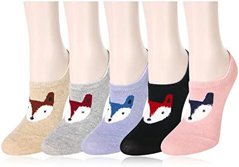 No Show Socks Novelty Cat Dog Socks Girl Cute Animal Pattern Low Cut Socks Non Slip Christmas Gifts