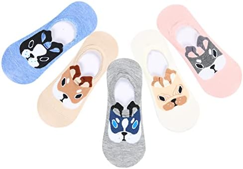 No Show Socks Novelty Cat Dog Socks Girl Cute Animal Pattern Low Cut Socks Non Slip Christmas Gifts