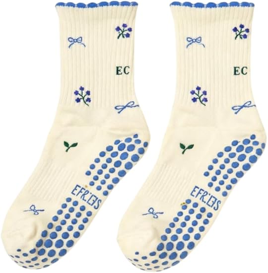 Half Calf Grip Socks, Cute Fruit Pilates Socks, Ruffle Socks, Non-Slip for Barre Yoga