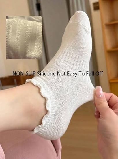 No Show Socks Womens Low Cut Non Slip Cute Ruffle Ankle Socks