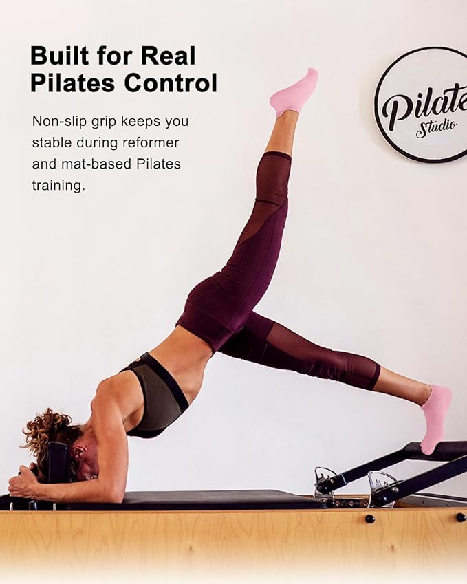 Grip Pilates Socks for Women, Non-slip Yoga Athletic Socks for Barre Ballet Barefoot Workout Hospital
