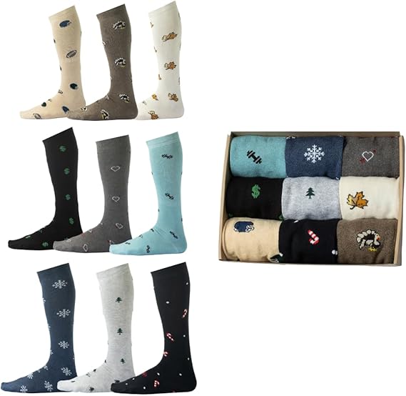Over the Calf Socks for Men | Colorful Funky Dress Socks