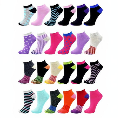 Womens Ankle Socks, Low Cut Colorful Fun Athletic Casual