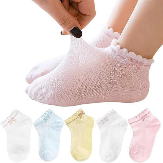 Baby Girls Boys Mesh Thin Socks Cotton Low Cut Kids Toddler No Show Ankle Socks