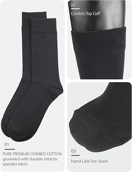 Men's Premium Soft Combed Cotton Trouser Dress Socks