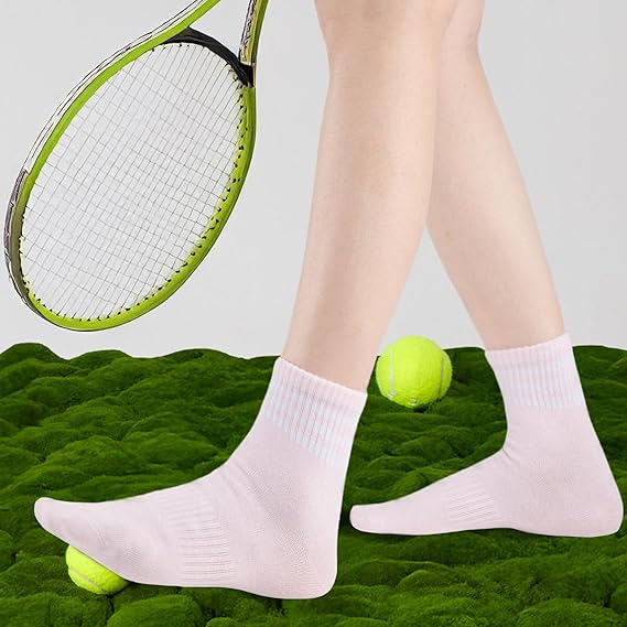 Womens Ankle Quarter Socks Cotton Striped Athletic Casual Mini Crew Socks for Women