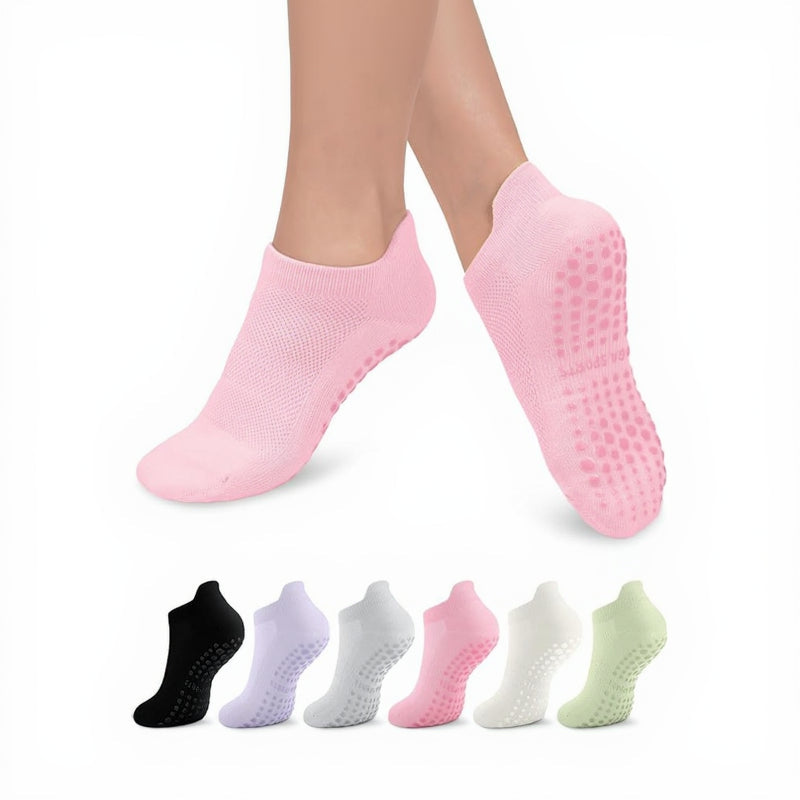 Grip Pilates Socks for Women, Non-slip Yoga Athletic Socks for Barre Ballet Barefoot Workout Hospital