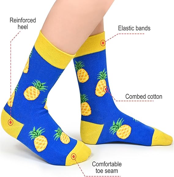 Kids Boys Girls Novelty Crew Socks, Funny Colorful Toddler Calf Socks for 2-18 Years Old