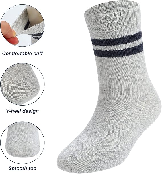 Boys Socks,Athletic Socks for boy 5-12 Years, Dress socks