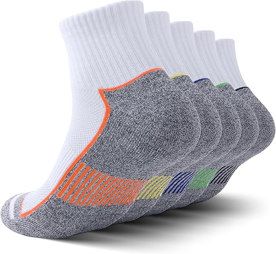 Men's Athletic Cushioned Running Cotton Sports Quarter Socks