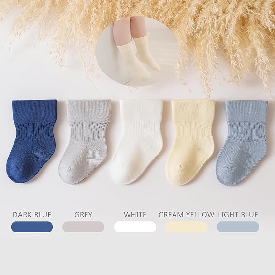 Baby Girls/Boys Socks Infant Toddler Soft Crew Ankle Socks Newborn Cotton Comfortable Sock for Dress