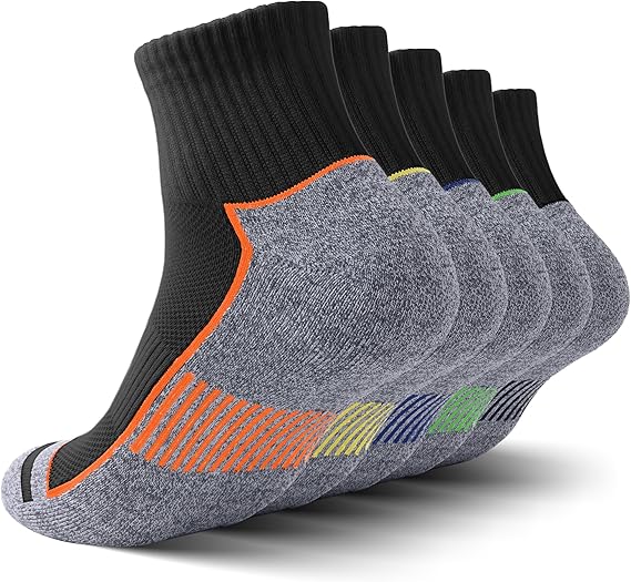 Men's Athletic Cushioned Running Cotton Sports Quarter Socks