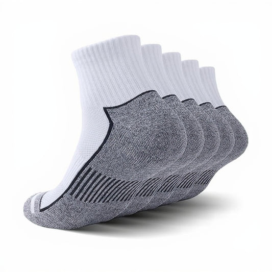 Men's Athletic Cushioned Running Cotton Sports Quarter Socks
