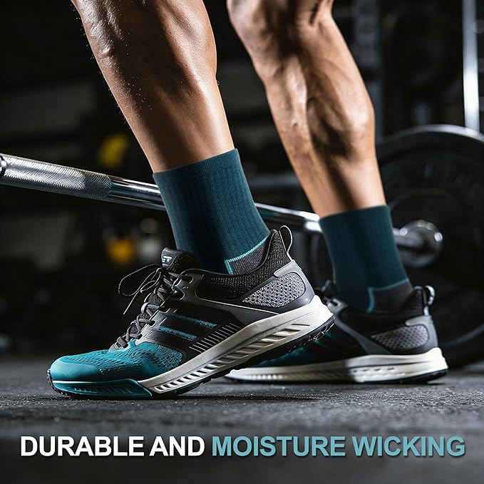 Mens Athletic Quarter Hiking Socks for Work Gym Sports