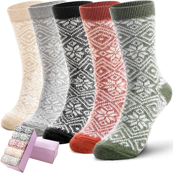 Women Thick Soft Warm Fuzzy Socks Winter Wool Fluffy Cozy Casual Home Sleep Socks