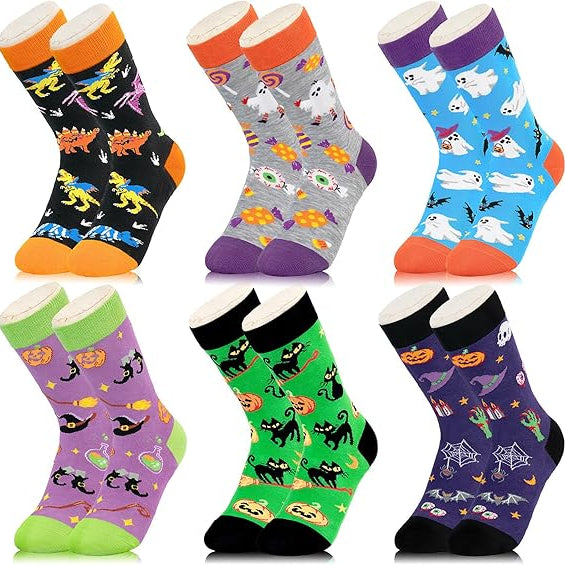 Kids Boys Girls Novelty Crew Socks, Funny Colorful Toddler Calf Socks for 2-18 Years Old