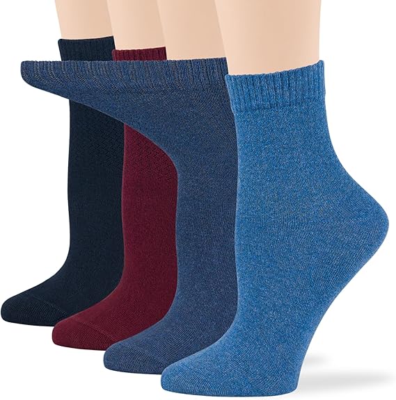 Women's Cotton Quarter Non-Binding Diabetic Fashion Socks