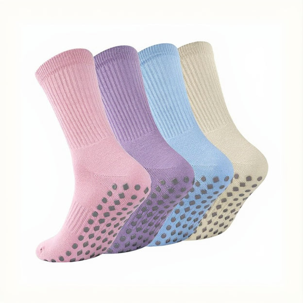 Non Slip Grip Socks for Men Women Crew Grippy Socks for Hospital Pilates Yoga,Gifts for Seniors Elderly