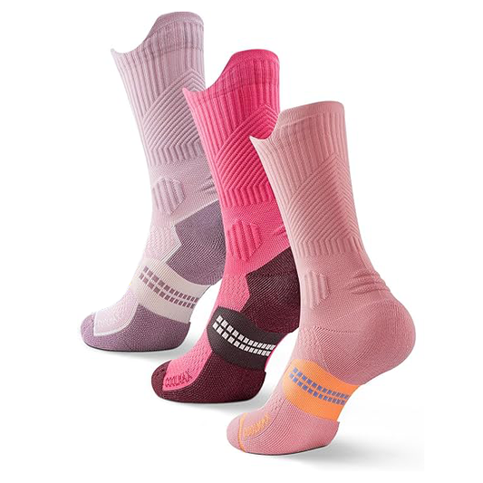 Womens Coolmax Bamboo Viscose Compression Running Socks, Moisture-Wicking Anti-Blister Boot Athletic Hiking