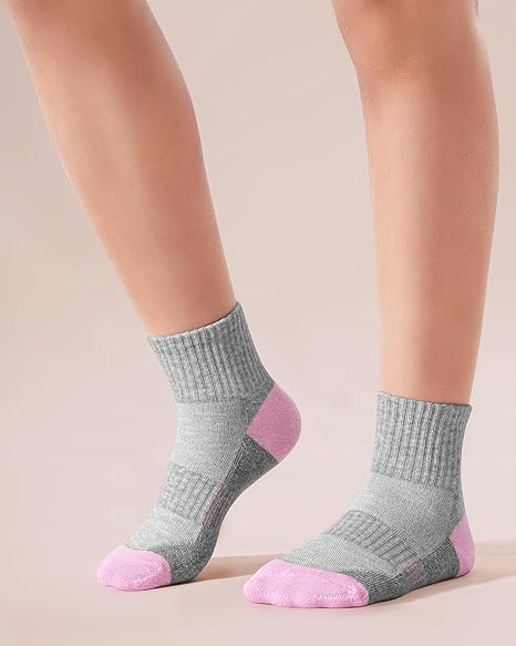 Kids Socks Boys Girls Cushioned Quarter Socks Athletic Ankle Sock 5-14 Years
