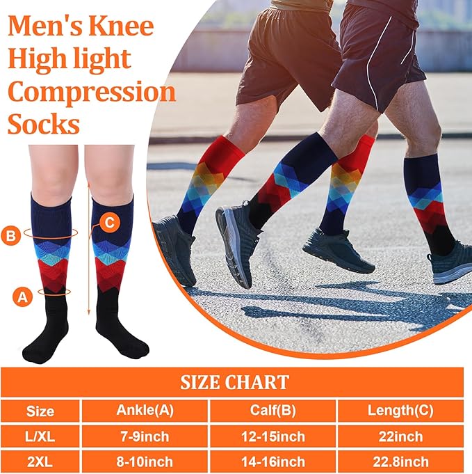 Men Dress Compression Socks Men's Knee Long Light Socks