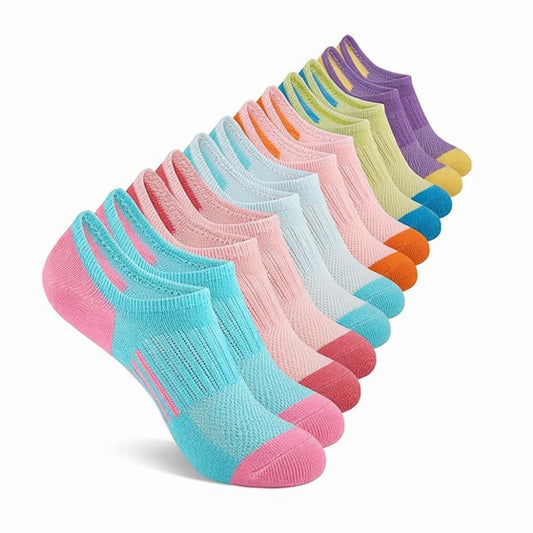 No Show Socks Cotton Non Slip Mesh Low Cut Ankle Invisible Kids Socks With Grips