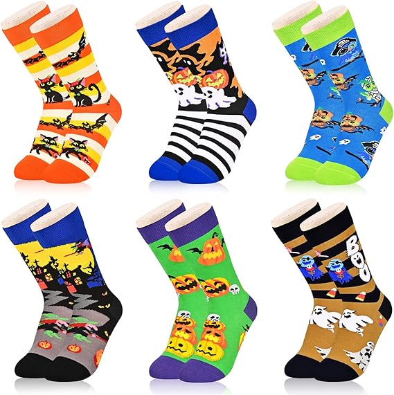 Kids Boys Girls Novelty Crew Socks, Funny Colorful Toddler Calf Socks for 2-18 Years Old