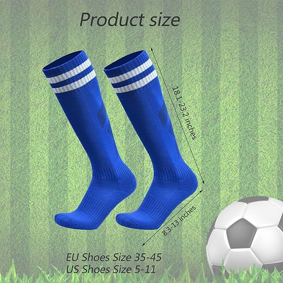 Soccer Socks Stripe Knee High Softball Baseball Team Sports Socks Breathable Football Socks for Men Women
