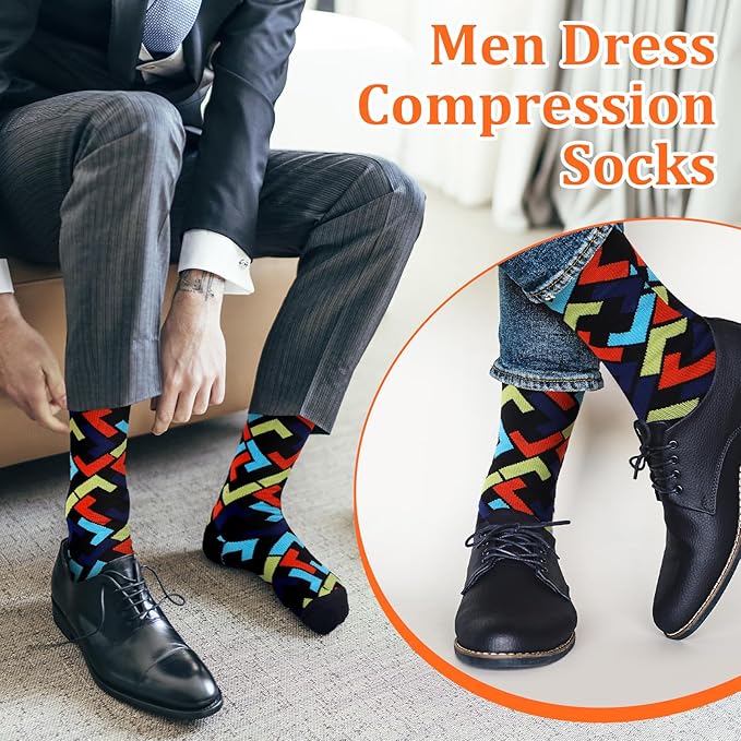 Men Dress Compression Socks Men's Knee Long Light Socks