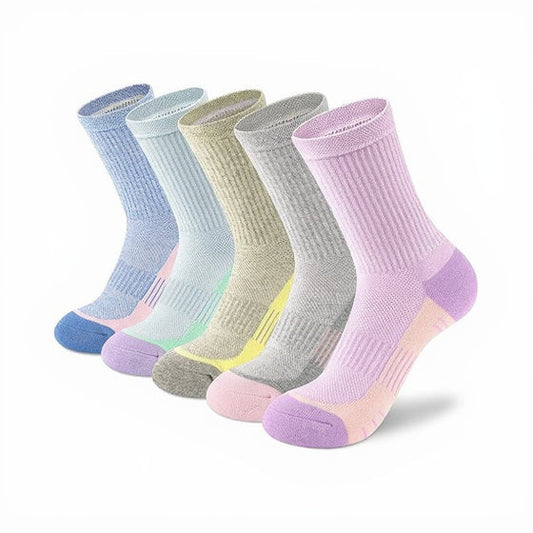 Crew Socks Women Athletic Hiking Running Cushioned Compression Socks