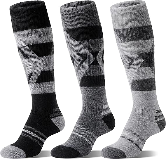 Merino Wool Ski Socks for Womens Mens Thermal Winter Warm Thick Knee High Socks for Skiing Snowboarding