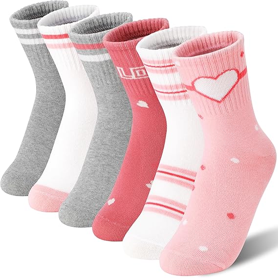 Girls Kids Socks Athletic Sport Basketball Cotton Soft Crew Breathable Socks for Outdoor