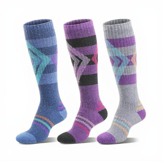 Merino Wool Ski Socks for Womens Mens Thermal Winter Warm Thick Knee High Socks for Skiing Snowboarding