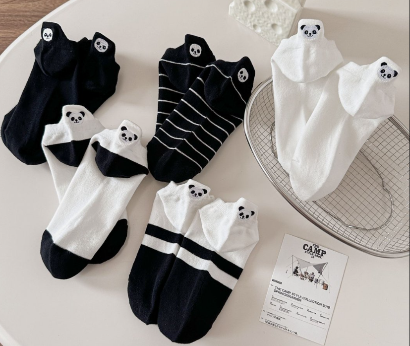 Women’s Panda Embroidered Ankle Sock