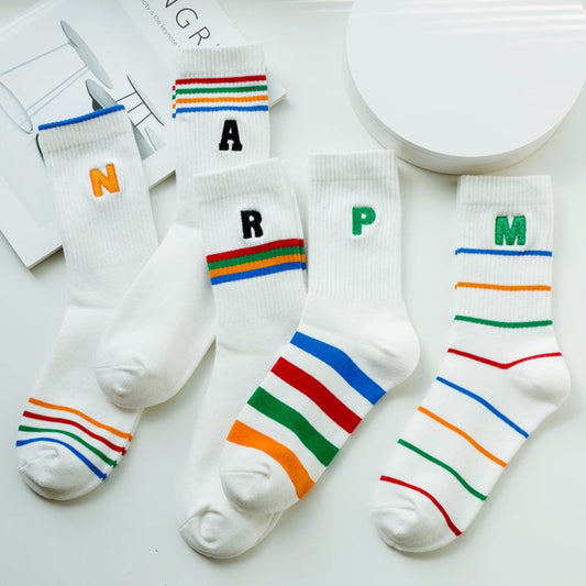 Women’s Crew Sock Colorful lines