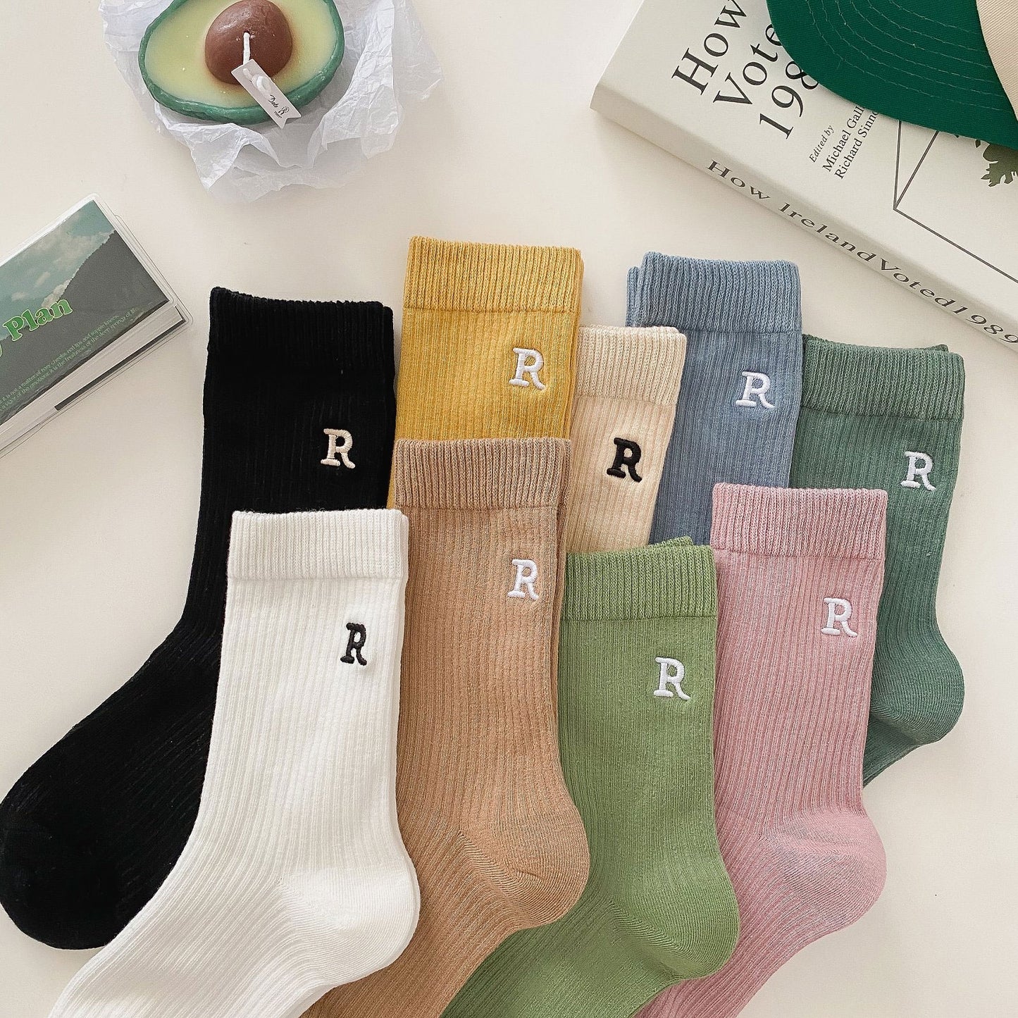 Women’s Embroidered Rib Crew Sock
