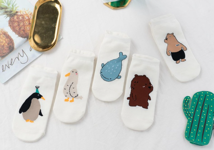 Women’s Ankle Sock Animal Embroidery