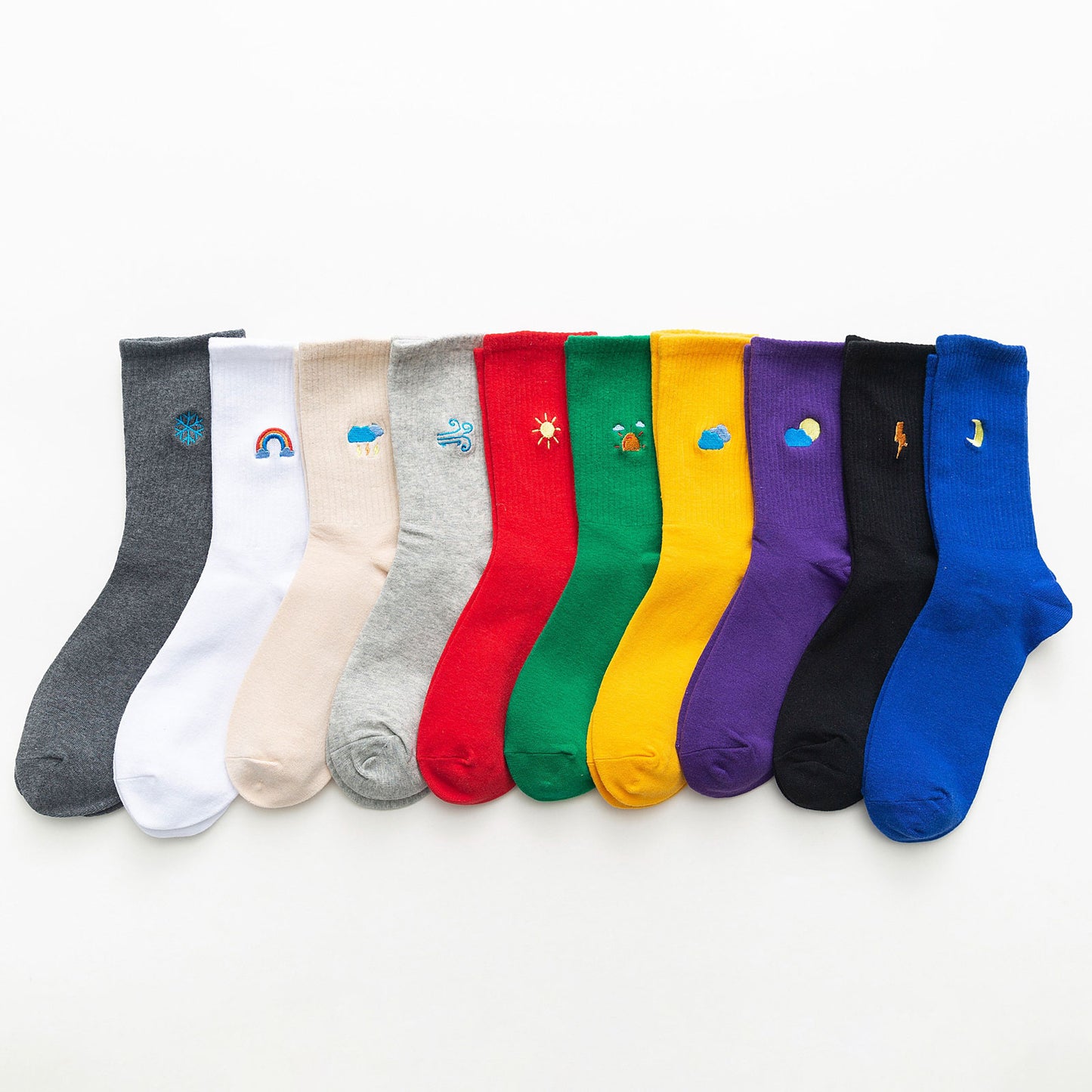 Women’s Weather Embroidery Crew Sock