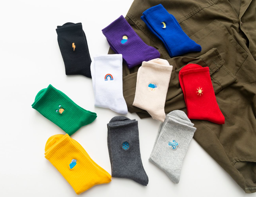 Women’s Weather Embroidery Crew Sock