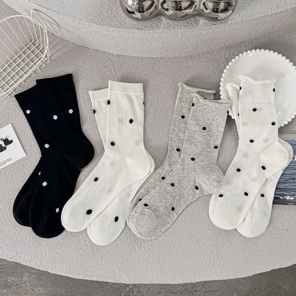 Women’s Roll Top Dot Crew Sock