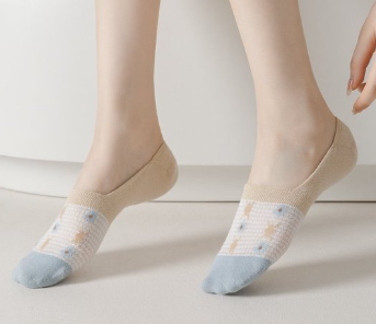 Women's No Show Sock Rural flowers
